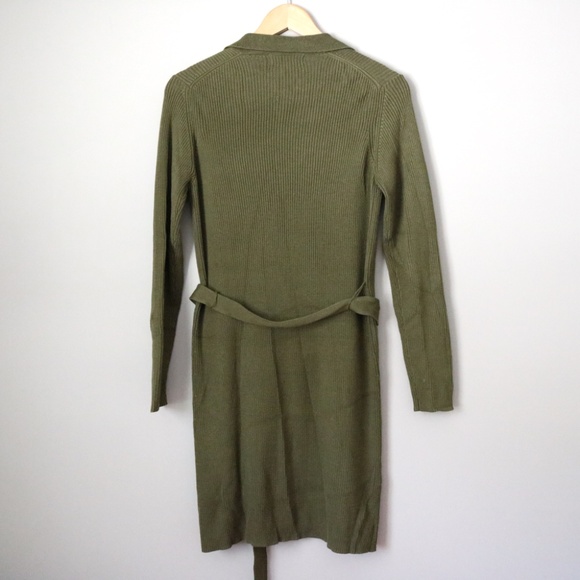 Express Green Long Ribbed Cardigan - Picture 2 of 5
